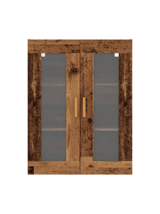 Wand Wohnzimmer Vitrine aus Spanplatte mit Glas Coffee 69.5x34x90cm