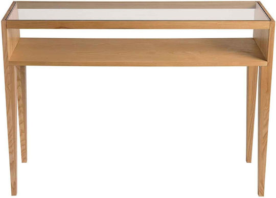 Konsole Ash Wood/glass L100xB30xH75cm