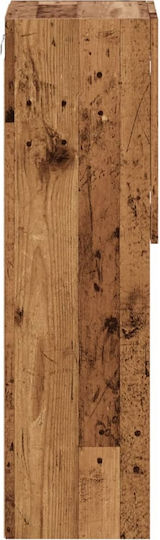 Wall Living Room Display Cabinet made of Particleboard with Glass & Lighting Coffee 30.5x30x102cm
