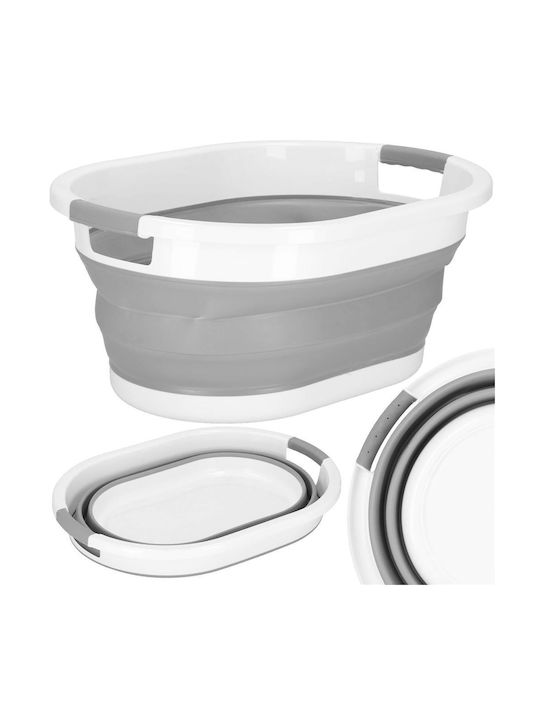 Plastic Laundry Basket 39lt with Cap 62x44x28cm Gray