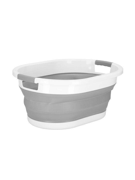 Plastic Laundry Basket 39lt with Cap 62x44x28cm Gray