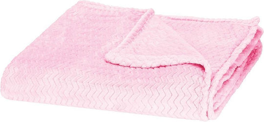 Velvet Blanket Double 200x220cm Pink