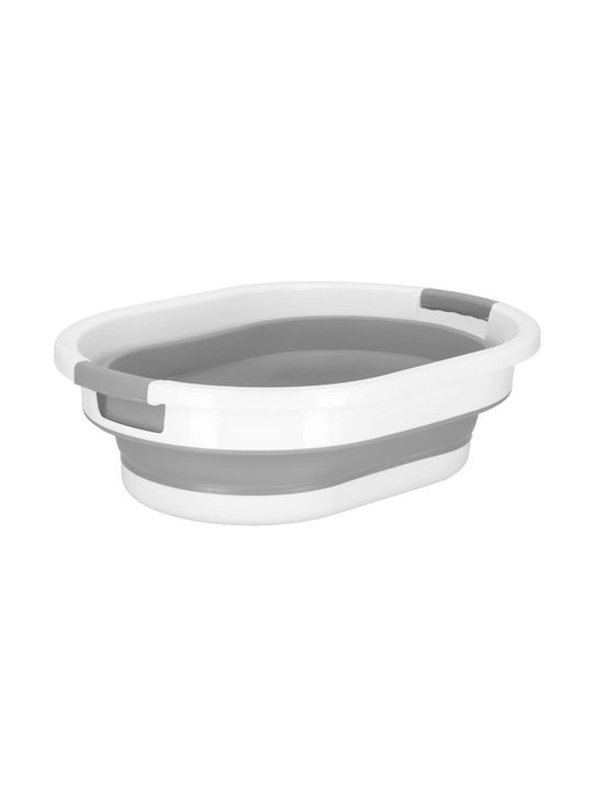Plastic Laundry Basket 39lt with Cap 62x44x28cm Gray