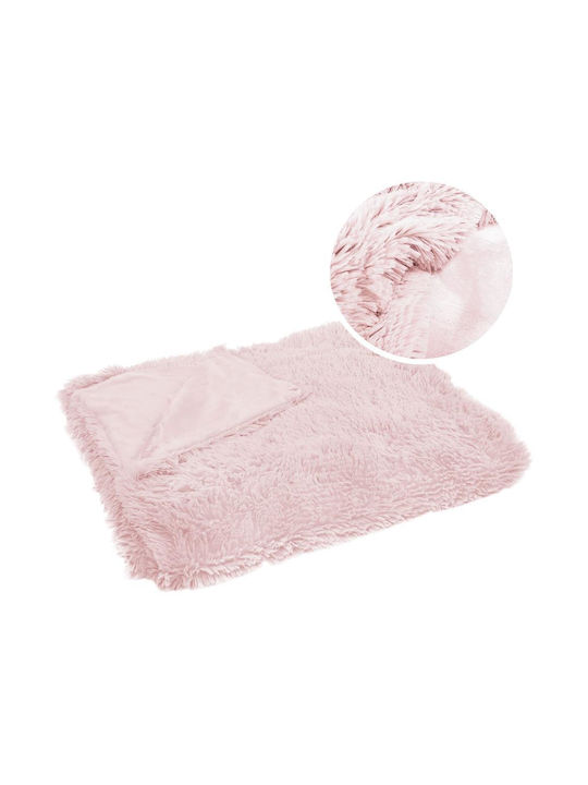 Pelzige Doppelbettdecke 200x220cm Rosa
