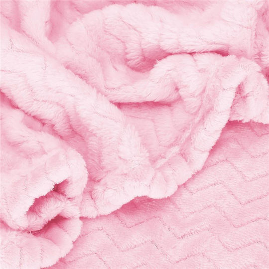 Velvet Blanket Double 200x220cm Pink