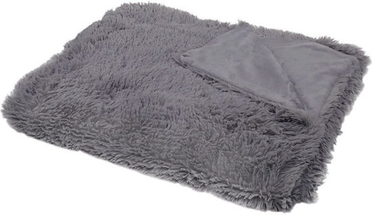 Pelzige Decke Einzeln 160x200cm Grau