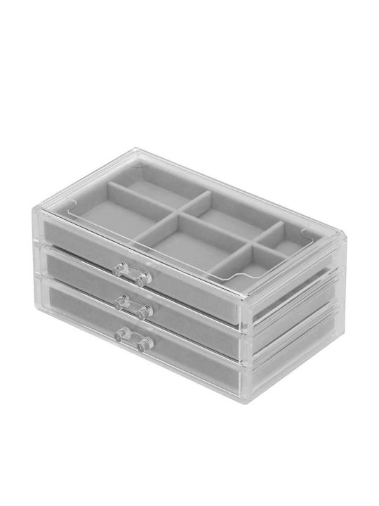 Кутия За Бижутерии С Чекмедже Прозрачна 23x14x11см