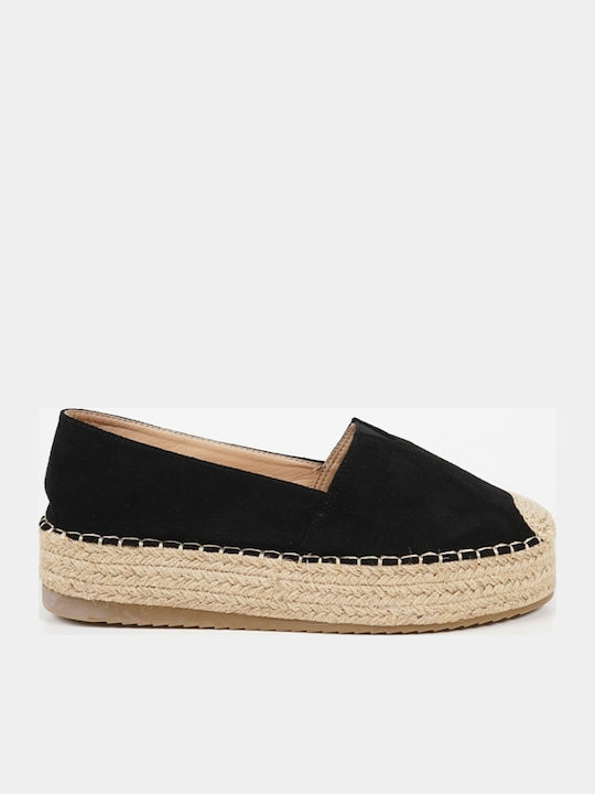 Women's Suede Espadrilles Black