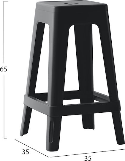 Σκαμπό Μπαρ από Πολυπροπυλένιο Zeb 35x35x65cm Σκαμπό Μπαρ από Πολυπροπυλένιο Zeb 35x35x65cm
