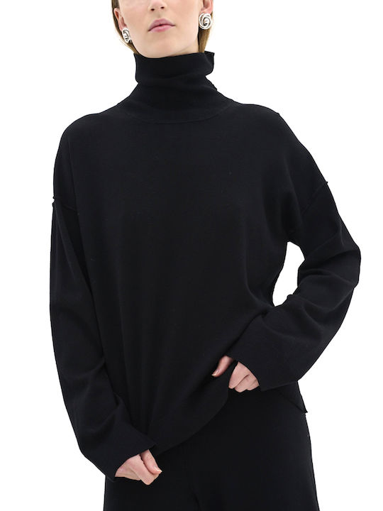 My Essential Wardrobe Women's Sweater Turtleneck Black