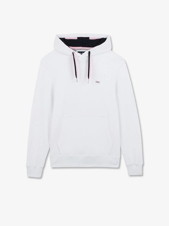 Eden Park Men's Sweatshirt with Hood and Pockets White