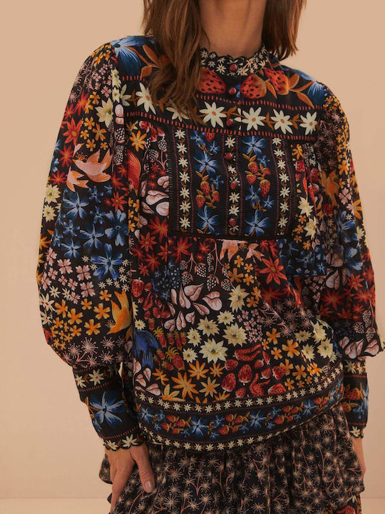 Γυναικεία Μπλούζα Βαμβακερή Floral Black