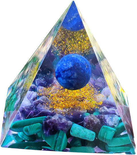 Orgonite Pyramid + Led Lamp Base 5cm Crystal Stones Amulet 5cm Hx21