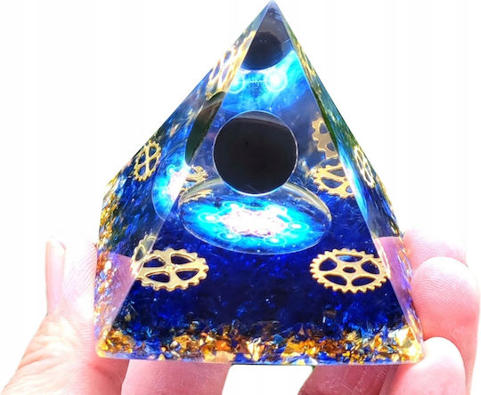 Orgonite Pyramid + Led Lamp Base 5cm Crystal Stones Amulet 5cm Hx10