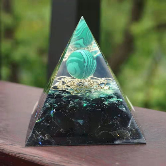 Orgonite Pyramid + Led Lamp Base 5cm Crystal Stones Amulet 5cm Hx16