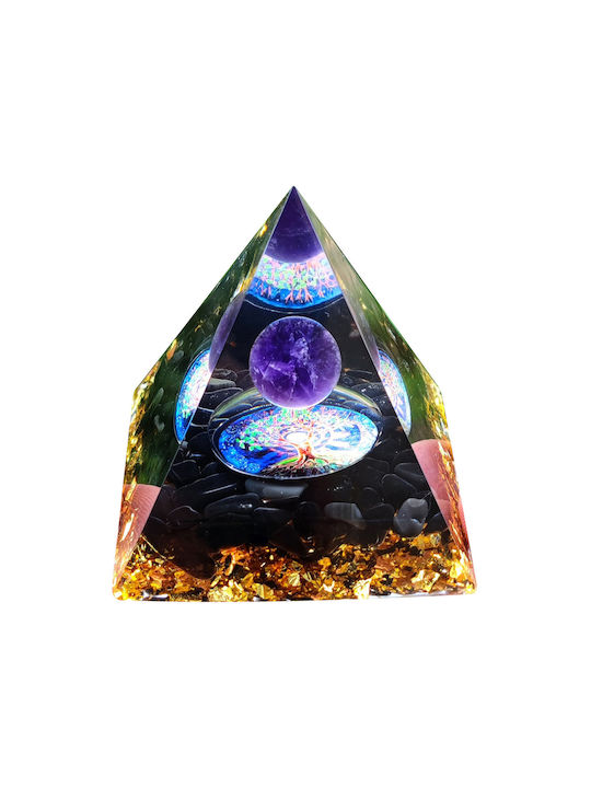 Orgonit-Pyramide + LED-Lampenfuß 5cm Kristallsteine Amulett 5cm Hx03