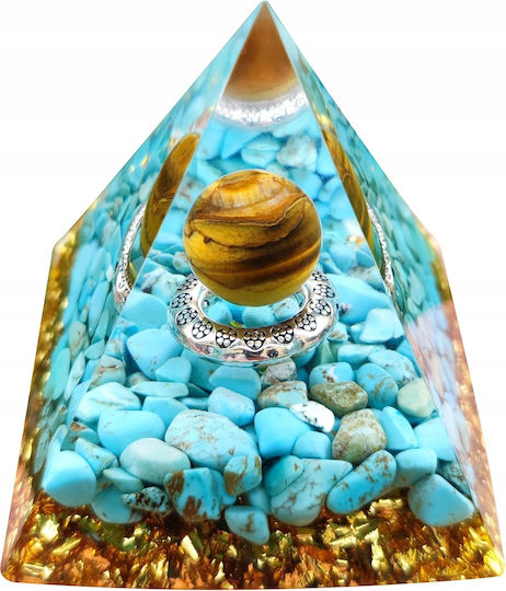 Orgonit-Pyramide + LED-Lampenfuß 5cm Kristallsteine Amulett 5cm Hx11