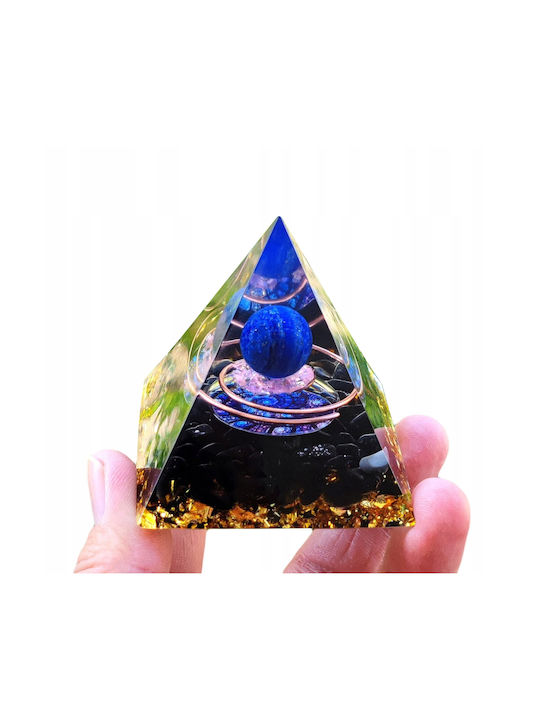 Orgonite Pyramid + Led Lamp Base 5cm Crystal Stones Amulet 5cm Hx07