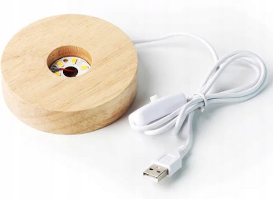Piramidă Orgonit + Bază Lampă Led 5cm Pietre Cristal Amuletă 5cm Hx07