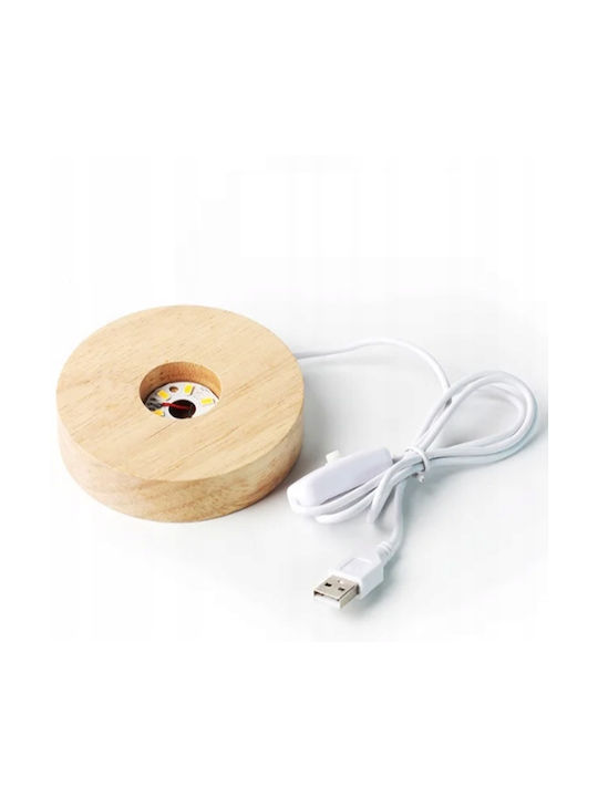 Piramidă Orgonită + Bază Lampă cu LED 5cm Pietre de Cristal Amuletă 5cm Hx12