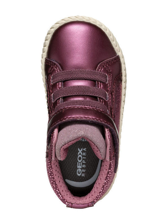 Ghete Copii din Piele cu Velcro Burgundy