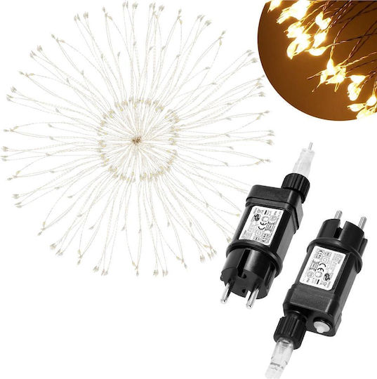 Star Decorative Light Installation 100 Leds 40cm Diameter Remote Control Yellow Lighting