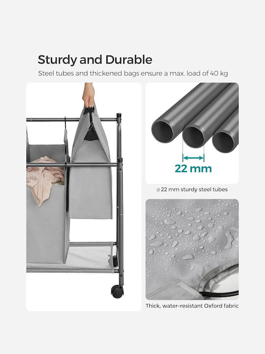 Songmics Перилна Кошница Текстил 87x38x81см Сив