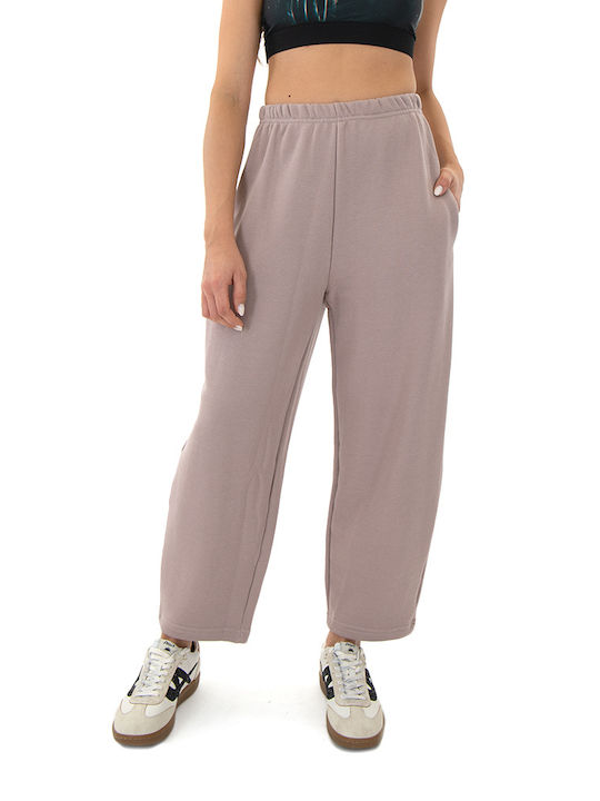 Four Minds Women's High-waisted Cotton Trousers Pink (dusty pink)