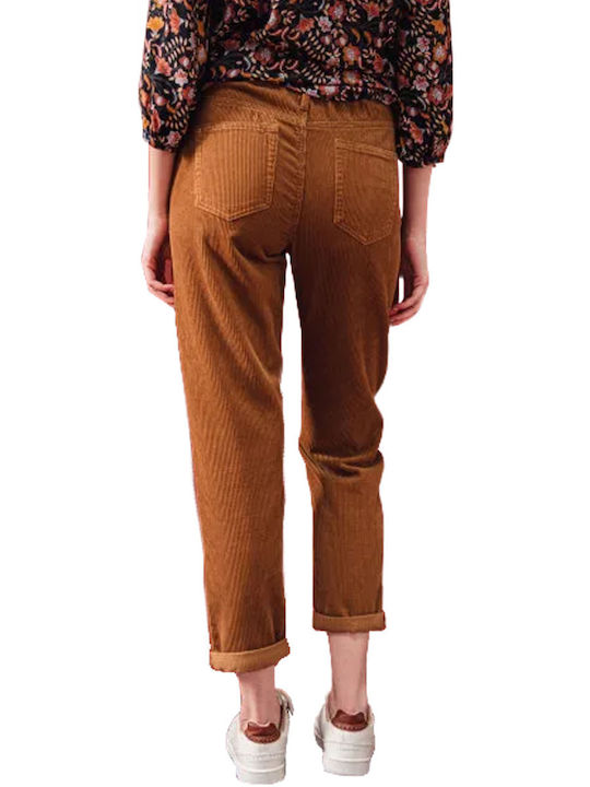 C'est Beau La Vie Femeiesc Talie înaltă Tesatura Pantaloni cu Elastic Tabac Brown C'est Beau La Vie Femeiesc Talie înaltă Tesatura Pantaloni cu Elastic Tabac Brown