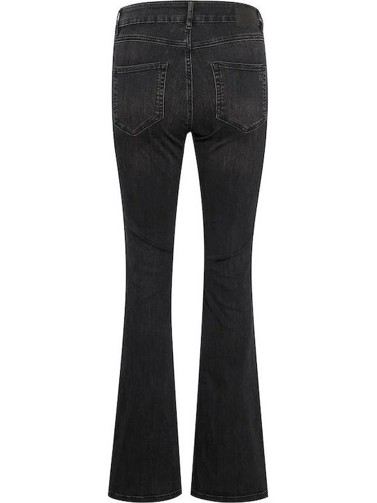 High Waist Women's Jean Trousers Flared in Bootcut Fit Black Wash