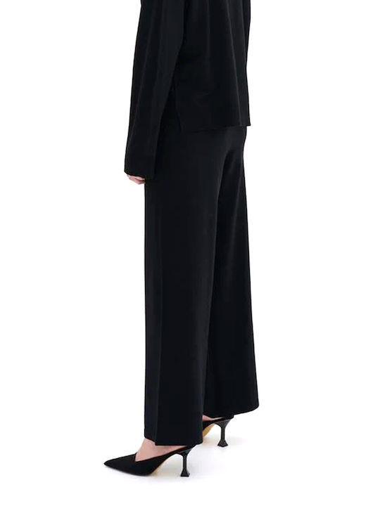 My Essential Wardrobe Damen Stoff Palazzo-Hose Black