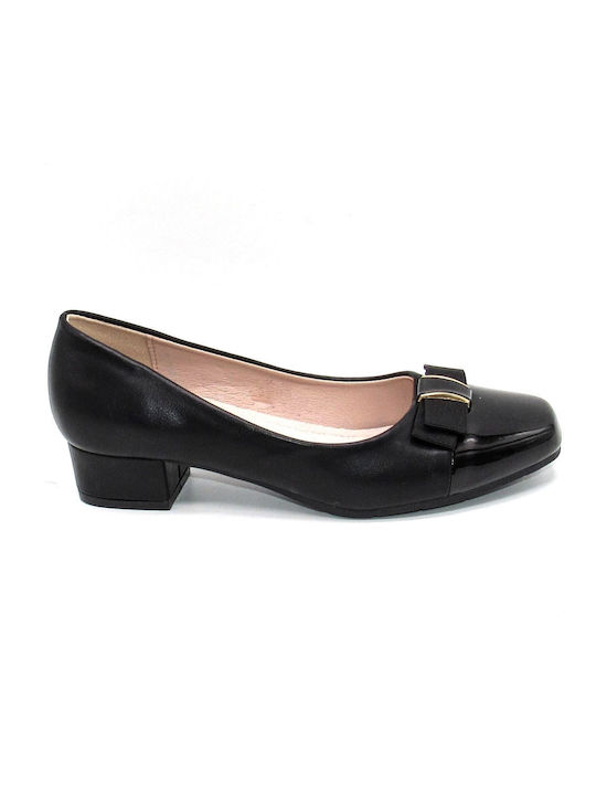 Moenia Synthetic Leather Black Heels