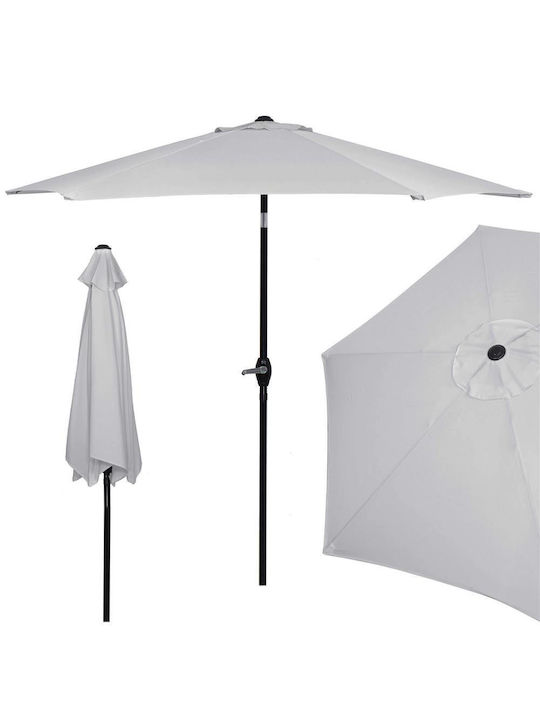 Umbrelă Rotundă Metalică Gri Φ2.6m