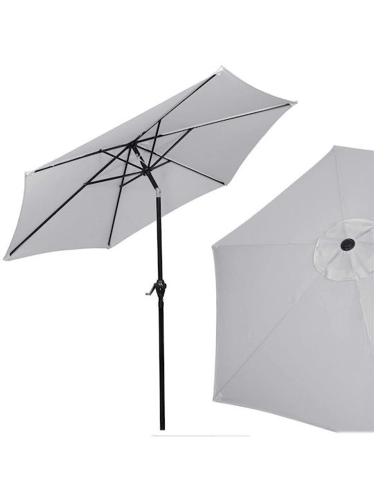 Umbrelă Rotundă Metalică Gri Φ2.6m