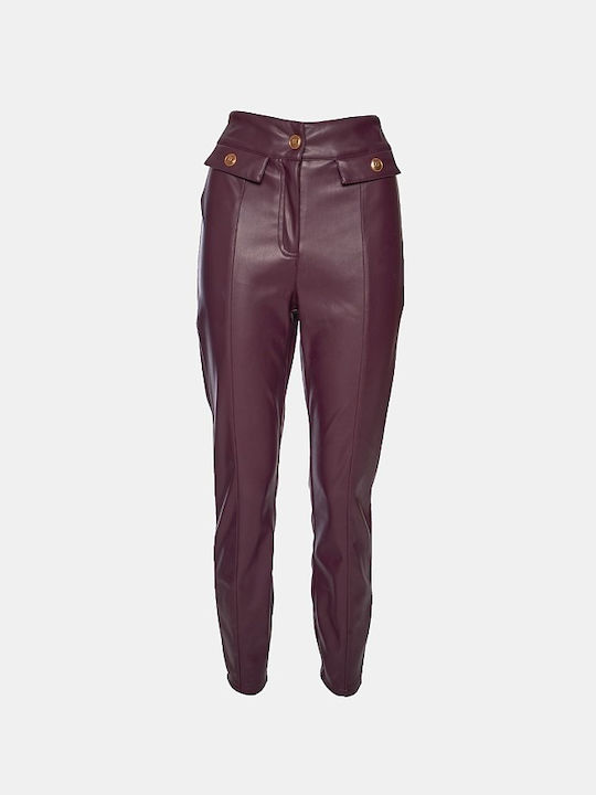 Lynne Women's Leather Trousers with Elastic KERASI