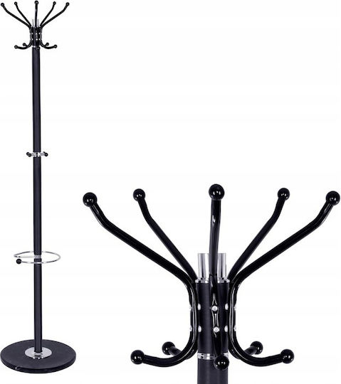 Freistehender Kleiderständer Metallisch Schwarz 37x37x176cm