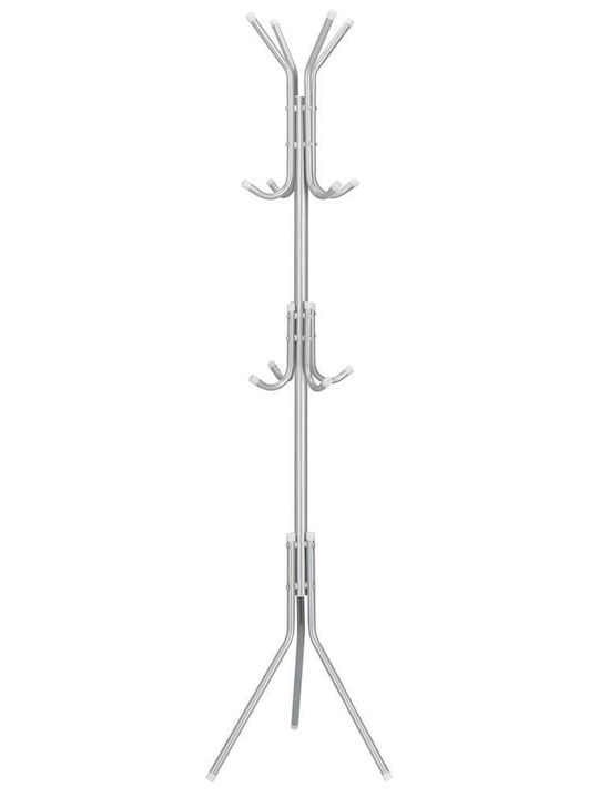 Metallic Coat Rack Gray 173cm