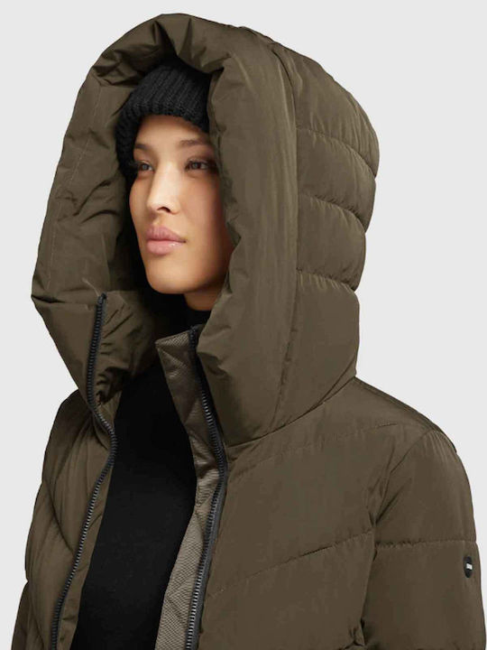 Κοντό Γυναικείο Puffer Μπουφάν για Χειμώνα Range Green, Khaki