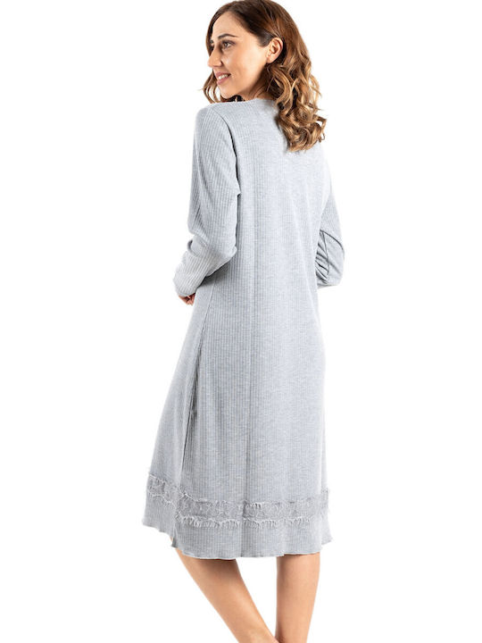 Secret Point Winter Women's Nightdress Gray