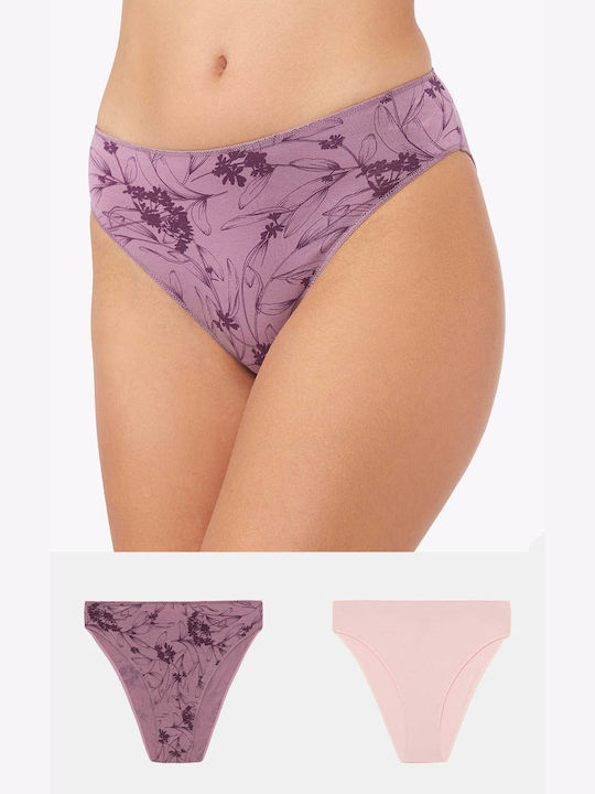 Minerva Γυναικεία Slip 2Pack χωρίς Ραφές Pink