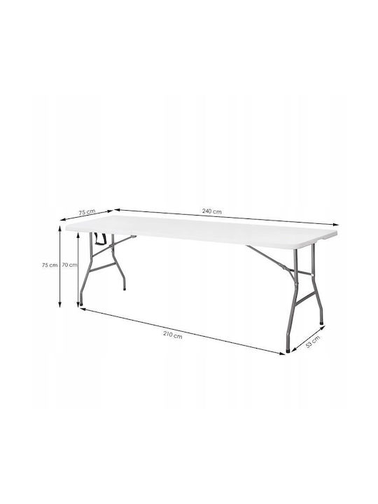 Tisch Zusammenklappbar Weiß 240x75x74cm