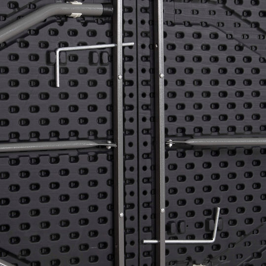 Plastic Masa pentru spații exterioare Pliabil cu schelet metalic Negru 180x75x75buc
