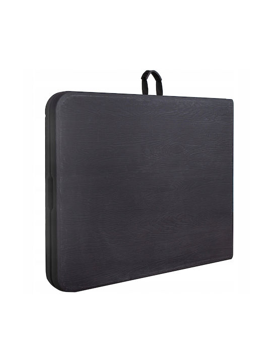 Plastic Masa pentru spații exterioare Pliabil cu schelet metalic Negru 180x75x75buc