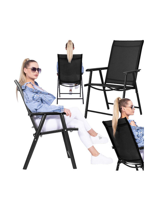 Outdoor-Stuhl Metallisch Schwarz 95x57x66εκ.