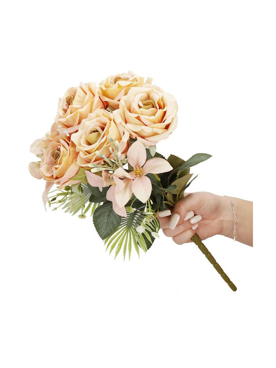 Buchet din Flori Artificiale Trandafir Pink 40cm