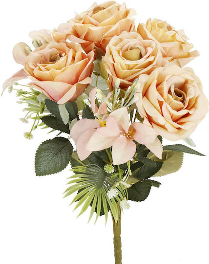 Buchet din Flori Artificiale Trandafir Pink 40cm
