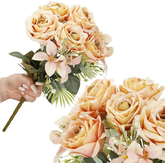 Buchet din Flori Artificiale Trandafir Pink 40cm