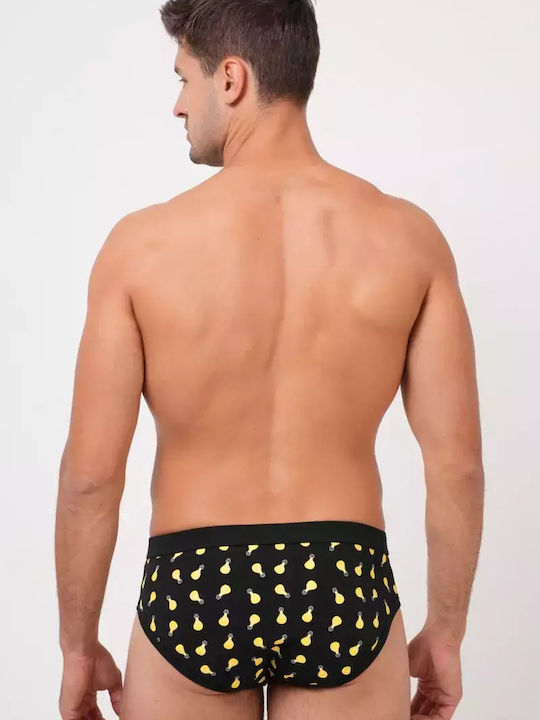 Adamo Men's Slip Black with Patterns