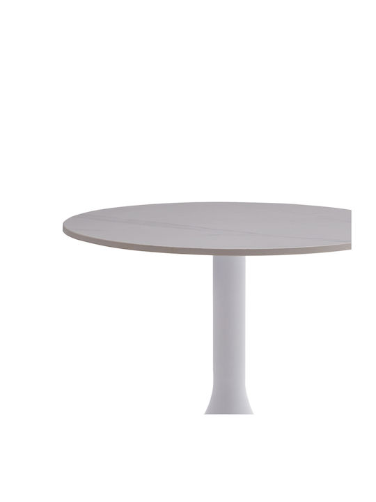 Round Side Table Fabron White L50xW50xH52cm