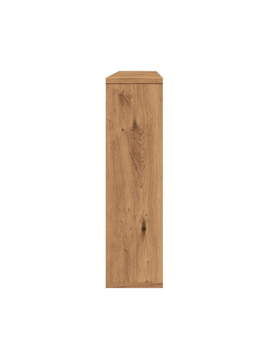 vidaXL Wall Mirror with Brown Wooden Frame & LED Lighting 76x55cm 1pcs
